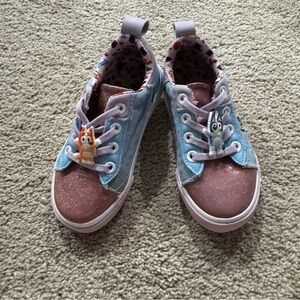 Ground Up Bluey & Bingo Glitter Sneakers No Tie Laces Toddler Girls Size 9